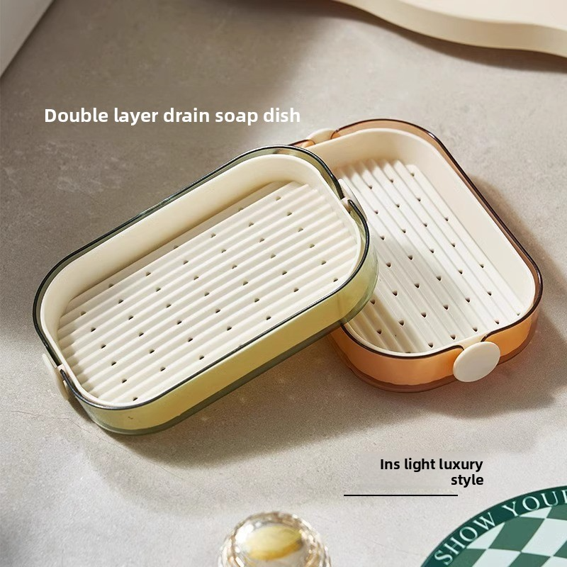 Ins wind transparent uncovered PET soap box bathroom large capacity soap box can drain water student dormitory soap box