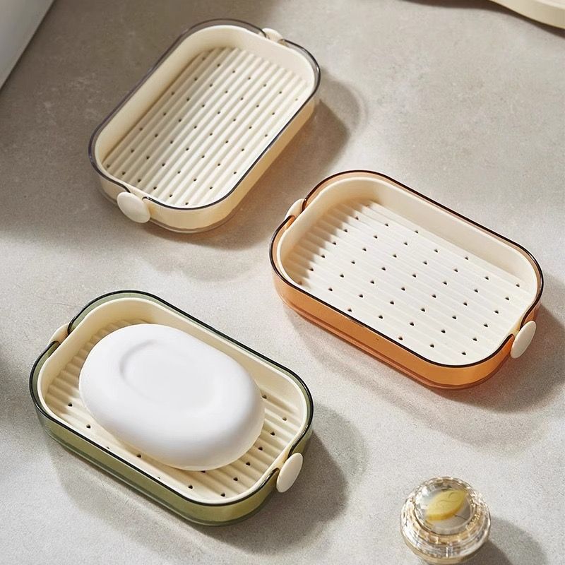Ins wind transparent uncovered PET soap box bathroom large capacity soap box can drain water student dormitory soap box