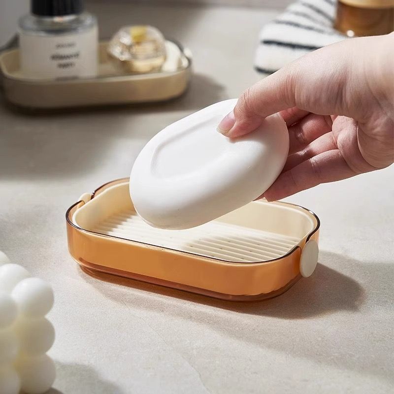 Ins wind transparent uncovered PET soap box bathroom large capacity soap box can drain water student dormitory soap box