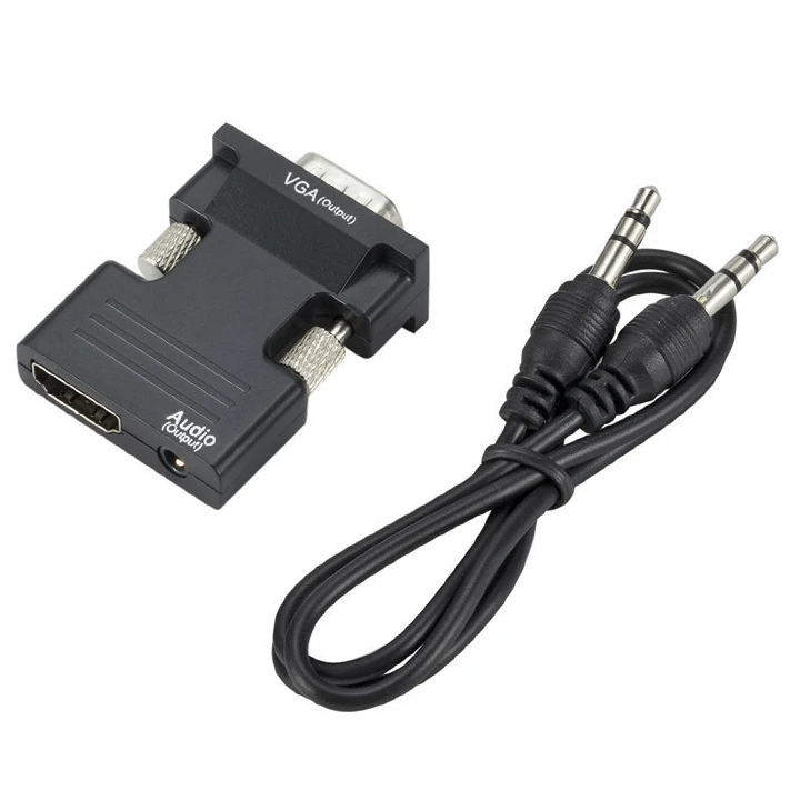 HDMI-compatible To VGA Converter With 3.5mm Audio Cable For PS4 PC Laptop TV Monitor Projector 1080P HD Female To VGA Male Adapt