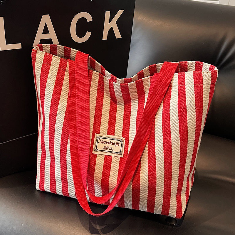 Commuting Japanese cartoon single shoulder large capacity unlined cloth bag tote versatile student class canvas tote bag