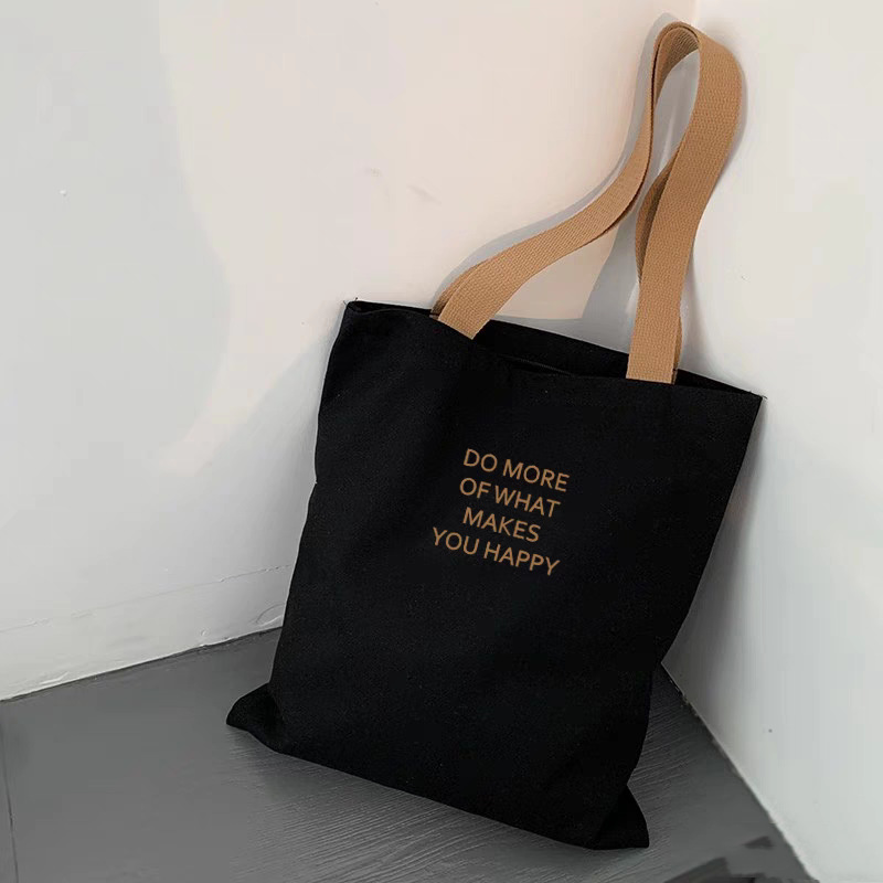2025 Best Seller | Canvas Tote Bag | Large Capacity with Letter Print | Lightweight Durable for Kenyan Young Women & College Students