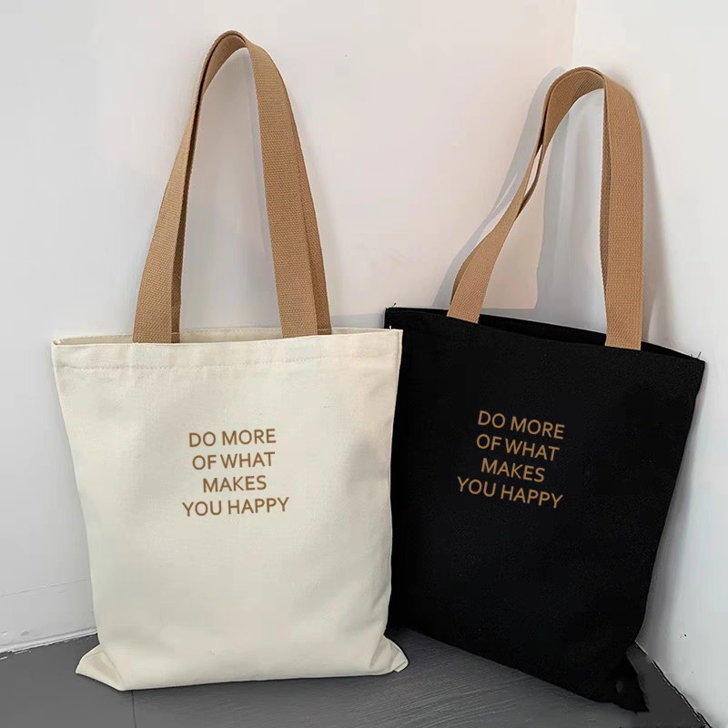 2025 Best Seller | Canvas Tote Bag | Large Capacity with Letter Print | Lightweight Durable for Kenyan Young Women & College Students