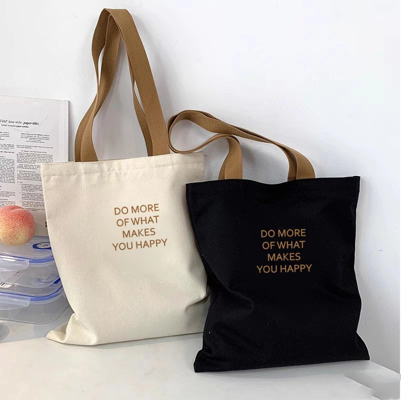2025 Best Seller | Canvas Tote Bag | Large Capacity with Letter Print | Lightweight Durable for Kenyan Young Women & College Students