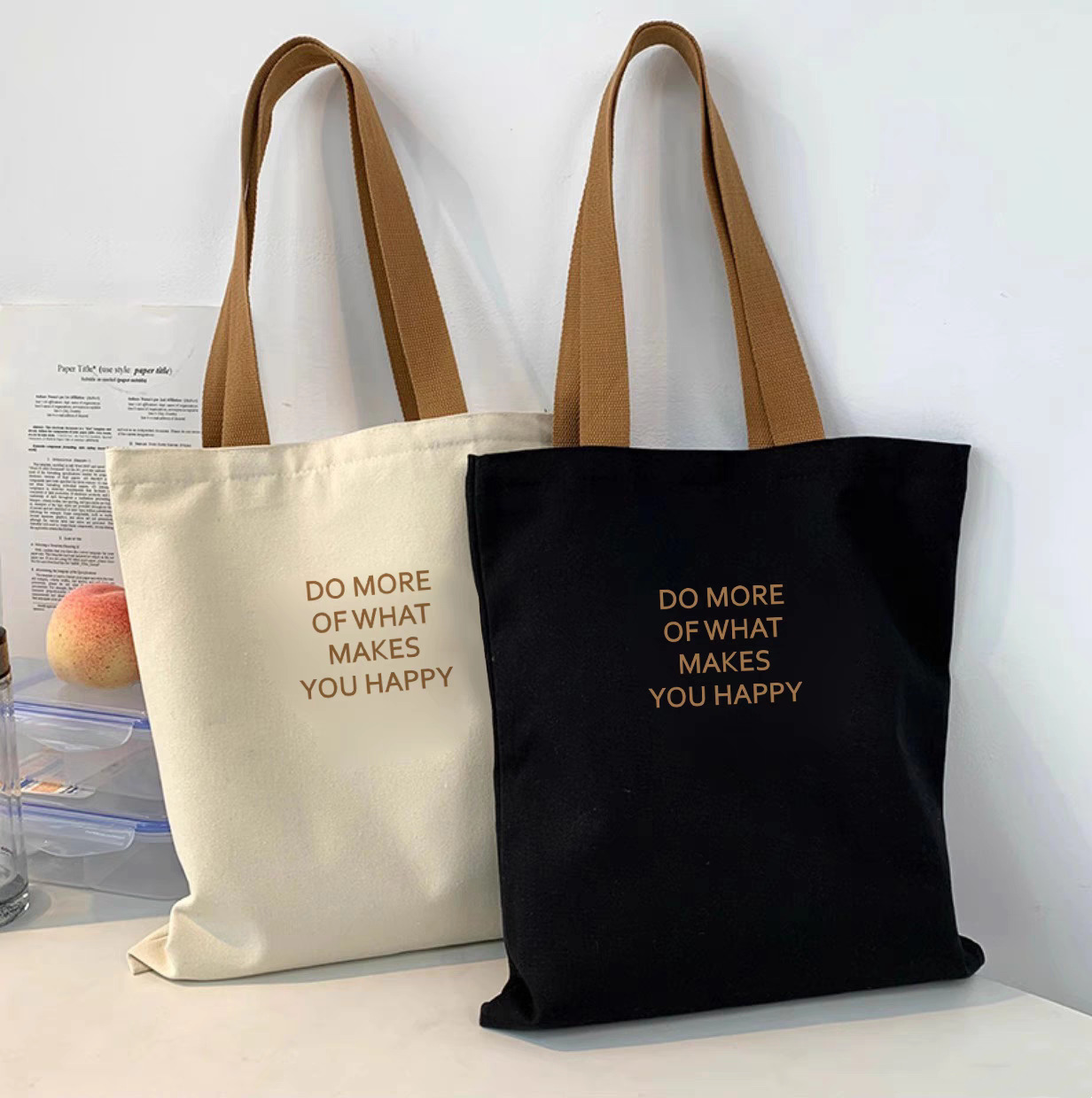 2025 Best Seller | Canvas Tote Bag | Large Capacity with Letter Print | Lightweight Durable for Kenyan Young Women & College Students