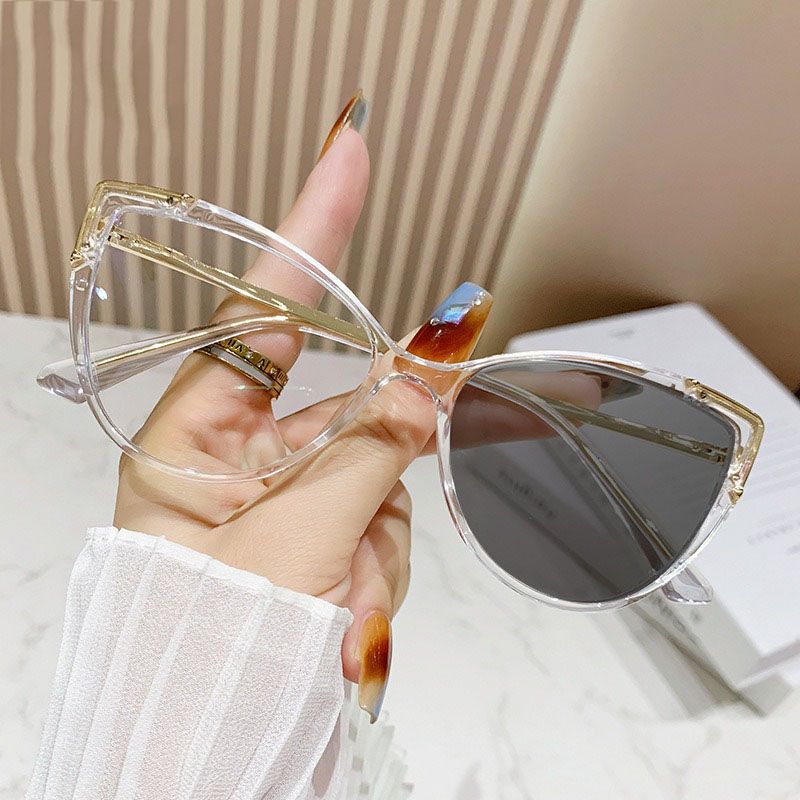 Candy Color Cat Eye Photochromic ultraviolet-proof Anti Blue Light Computer Eyeglasses Prescription Myopia Optical Glasses Frame