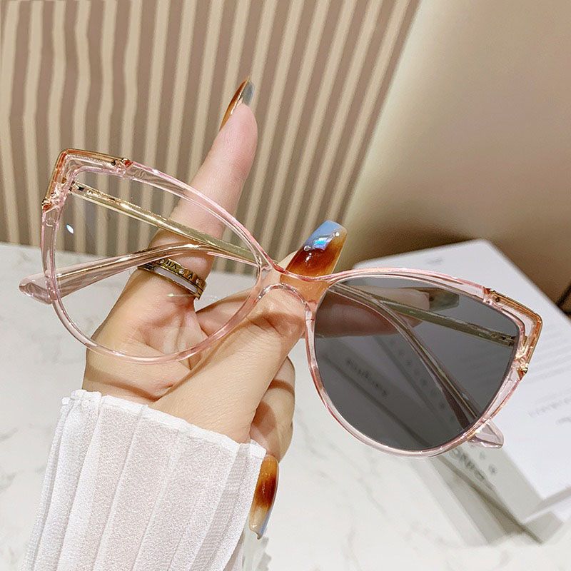 Candy Color Cat Eye Photochromic ultraviolet-proof Anti Blue Light Computer Eyeglasses Prescription Myopia Optical Glasses Frame