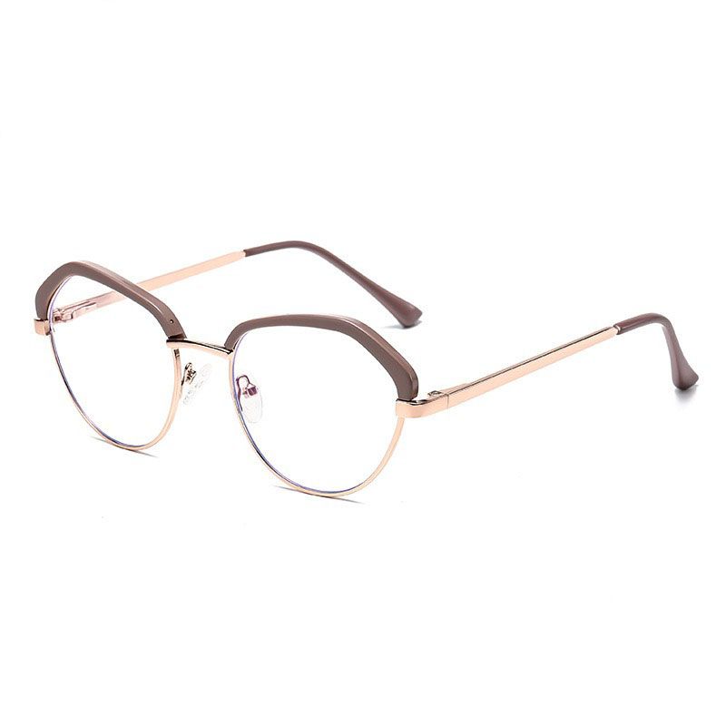 Metal Photochromic Semi Rimless Glasses Spring Hinge Anti-Blue Light Optical Luxury Eyeglasses Prescription Outdoor Spectacles