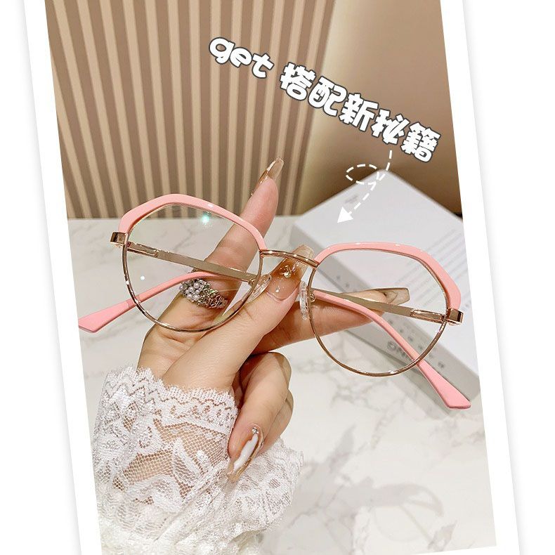 Metal Photochromic Semi Rimless Glasses Spring Hinge Anti-Blue Light Optical Luxury Eyeglasses Prescription Outdoor Spectacles