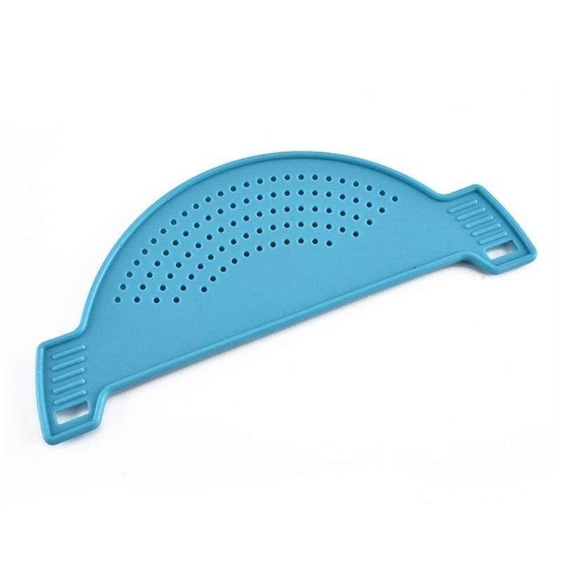 Plastic drainer, crescent shaped pot funnel, food filter board, drainage sieve with handle, suitable for pasta, vegetables, fruits, colander, kitchen utensils, pad