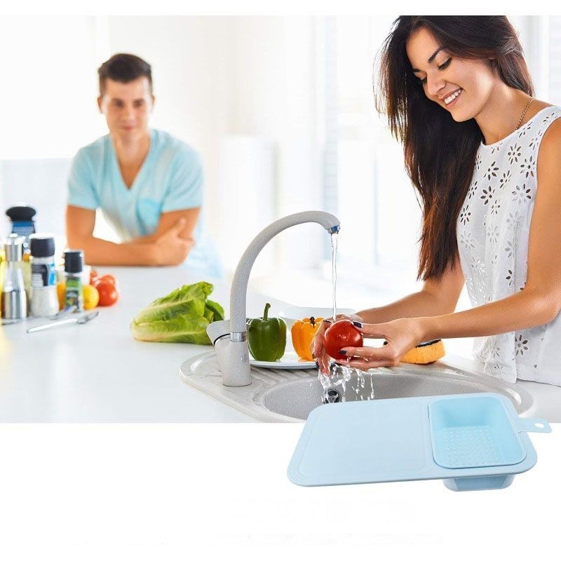 Cutting Board Water Filter Kitchen Vegetable Meat Chopping Board Plastic Easy Drainage Stylish Practical