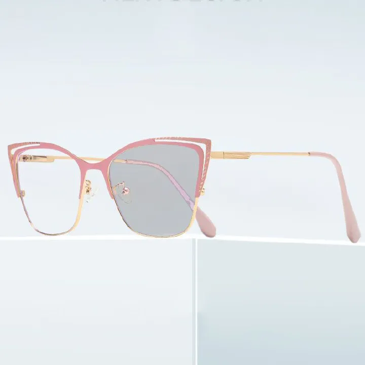 New Color Changing Cat Eye Anti-blue Light Glasses Frames Women Men Square Computer Optical Eyeglasses