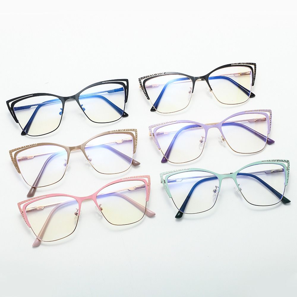 New Color Changing Cat Eye Anti-blue Light Glasses Frames Women Men Square Computer Optical Eyeglasses