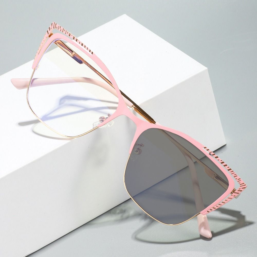 New Color Changing Cat Eye Anti-blue Light Glasses Frames Women Men Square Computer Optical Eyeglasses