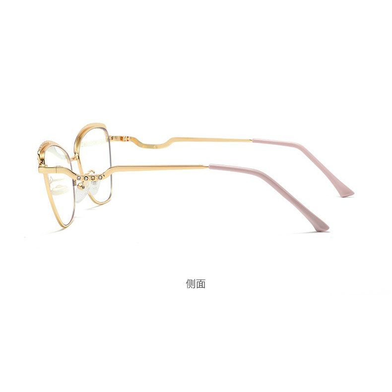 Glasses with metal frame and photochromic cat-eye shaped lenses, minimalist college style casual travel accessory for Women