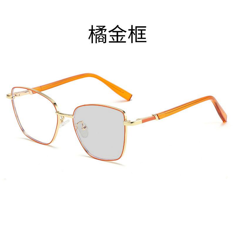 1pc Women's Photochromic Fashion Glasses with Cat Eye Metal Frame and Hollow Design Set with Diamonds, Suitable for Driving and Daily Wear