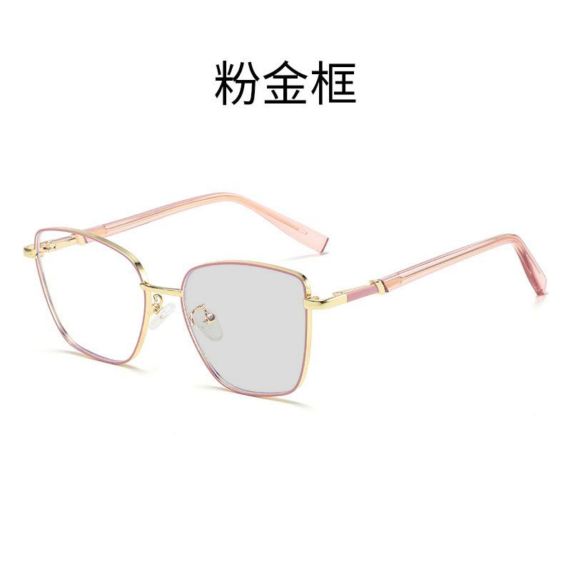 1pc Women's Photochromic Fashion Glasses with Cat Eye Metal Frame and Hollow Design Set with Diamonds, Suitable for Driving and Daily Wear