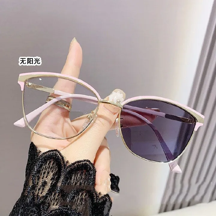 2025 Retro Sunglasses Women Brand Designer Fashion Rimless Gradient Sun Glasses Cutting Lens Ladies Frameless Eyeglasses photochromic sunglasses