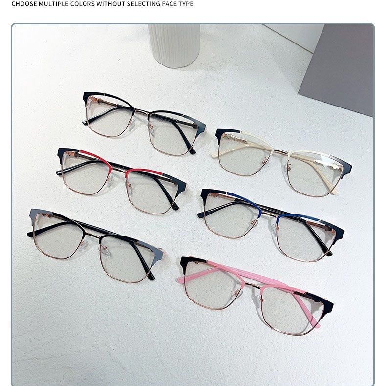 Hot Selling Fashion Metal Anti Blue Light Glasses Frame Luxury Crystal Cat Eye Female Eyeglasses Frames photochromic sunglasses