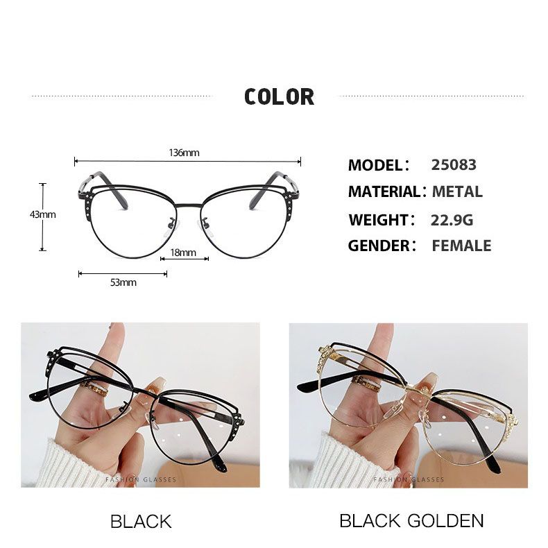 New Fashion Unisex Photochromic Eyeglasses Blue Square Frame Metal Eyewear Anti-Blue Light Non-Prescription Optical Glasses