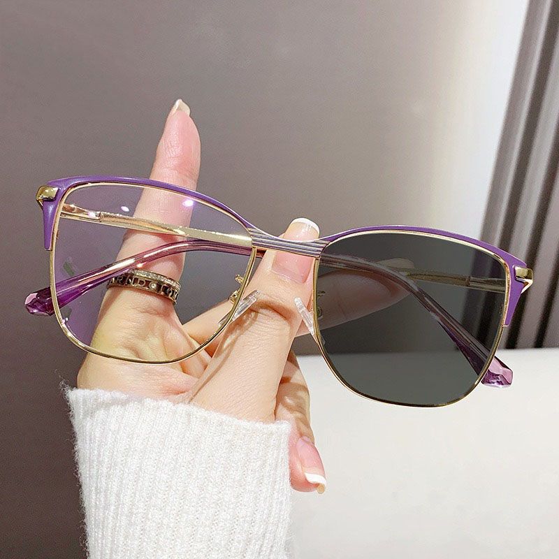 New Fashion Cat Eye Eyeglasses Frames Multi Color Photochromic Glasses Ladies Glasses