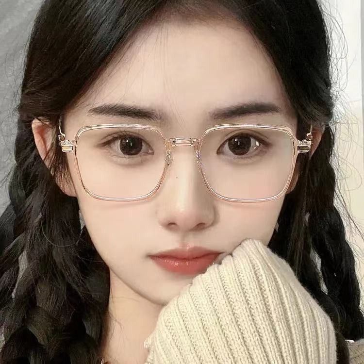 Hot selling fashionable square photochromic lens glasses with anti blue light and Women photochromic frame glasses