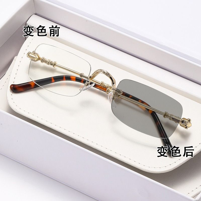 Luxury Brand Square Rimless Sunglasses Women Men Fashion Cut Edge Sun Glasses Vintage Metal Eyewear Punk Frameless