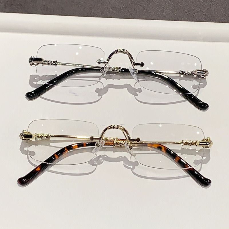 Luxury Brand Square Rimless Sunglasses Women Men Fashion Cut Edge Sun Glasses Vintage Metal Eyewear Punk Frameless