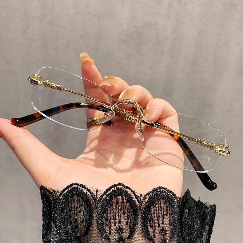 Luxury Brand Square Rimless Sunglasses Women Men Fashion Cut Edge Sun Glasses Vintage Metal Eyewear Punk Frameless