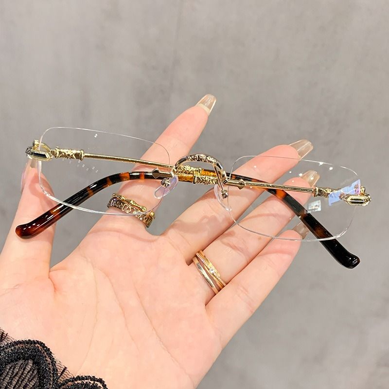 Luxury Brand Square Rimless Sunglasses Women Men Fashion Cut Edge Sun Glasses Vintage Metal Eyewear Punk Frameless