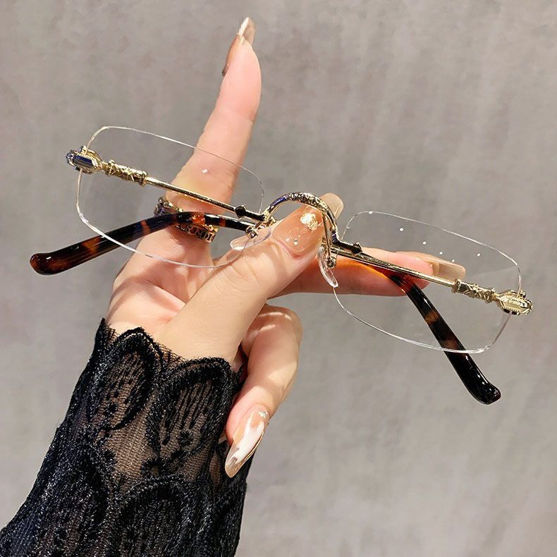 Luxury Brand Square Rimless Sunglasses Women Men Fashion Cut Edge Sun Glasses Vintage Metal Eyewear Punk Frameless