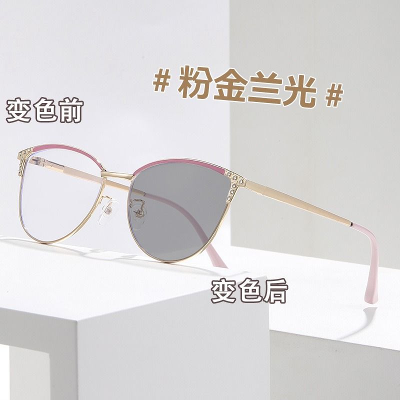 2025 Fashion Cat Eye Anti Blue Light Blocking Eyeglasses Photochromic Glasses for Women Reading Glasses