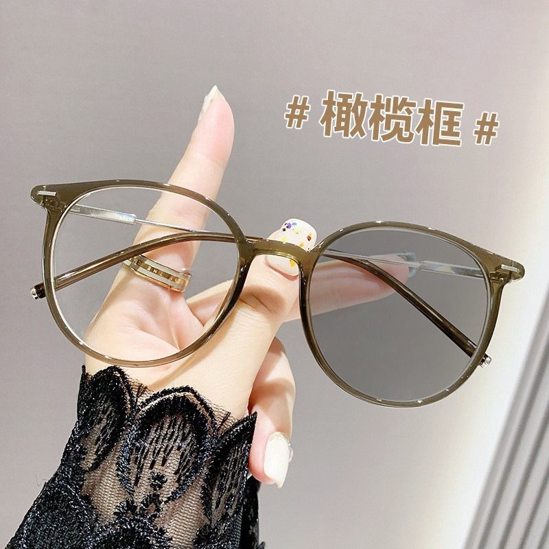2025 Photochromic Eyeglasses Frames Street Photography Square Eyeglasses Transparent Anti Blue Light Photo Gray Glasses Eye