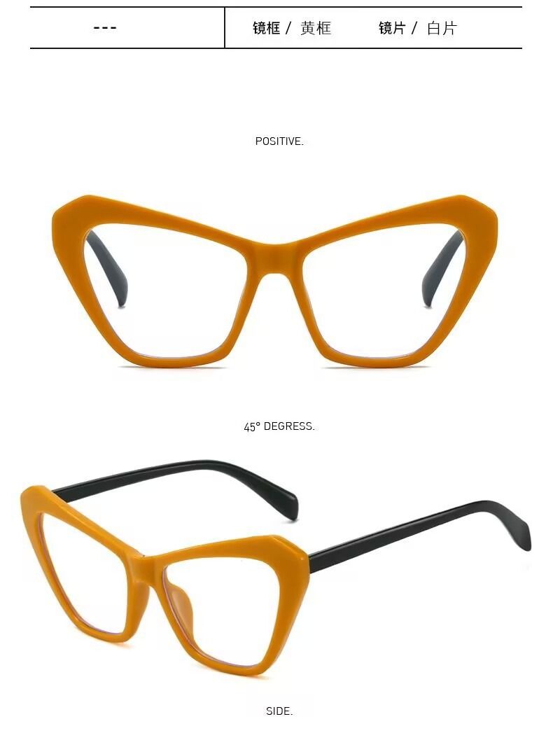 Vintage Fashion Cat Eye Glasses Anti Blue Light Blocking Eyeglasses All Face Candy Colors for Girls' Eye Wear Made Durable PC