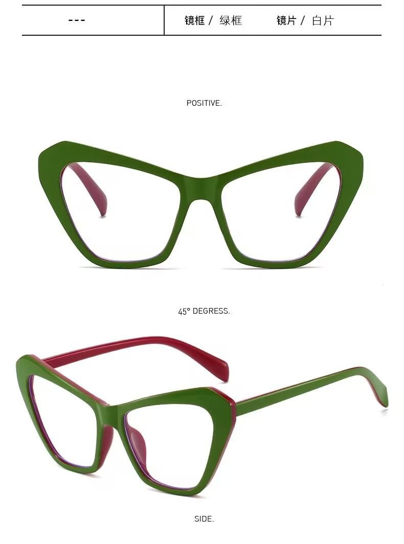Vintage Fashion Cat Eye Glasses Anti Blue Light Blocking Eyeglasses All Face Candy Colors for Girls' Eye Wear Made Durable PC