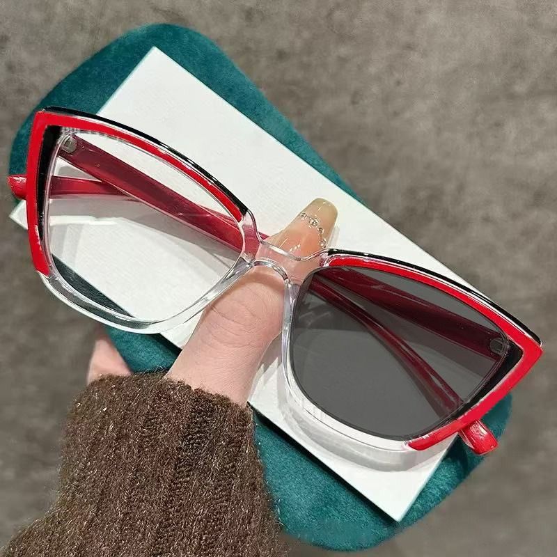 Photochromic Anti-radiation Fashion Glasses Cat Eye Woman Eyewear Frame Anti Blue Light Eyeglasses Outdoor Shade for Men Women