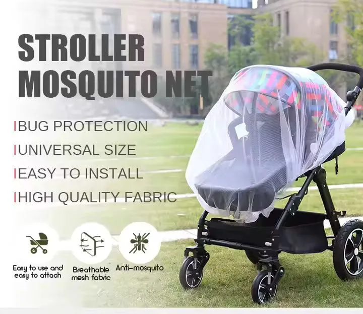 Safe Baby Carriage Buggy Insect Full Pram Mosquito Net Baby Cover Stroller Netting Hot Baby Carriage Insect Full Cover Mosquito Net Baby Stroller Bed Netting