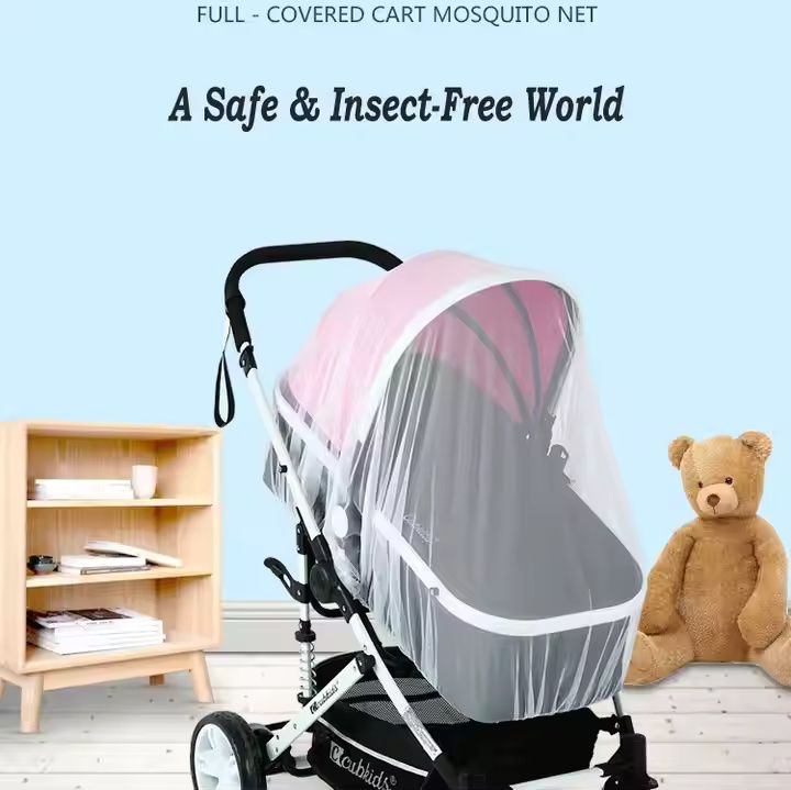 Safe Baby Carriage Buggy Insect Full Pram Mosquito Net Baby Cover Stroller Netting Hot Baby Carriage Insect Full Cover Mosquito Net Baby Stroller Bed Netting