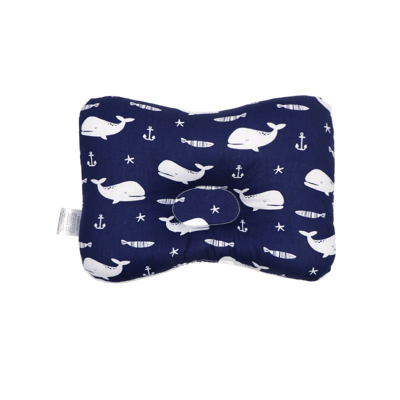 Baby Toddler Infant Cotton Nursing Pillow Infant Newborn Sleep Concave Cartoon Printed Cushion Pillow Baby Support Pillow Head and Neck Support for Baby Newborn Head Pillows for Kids Toddler