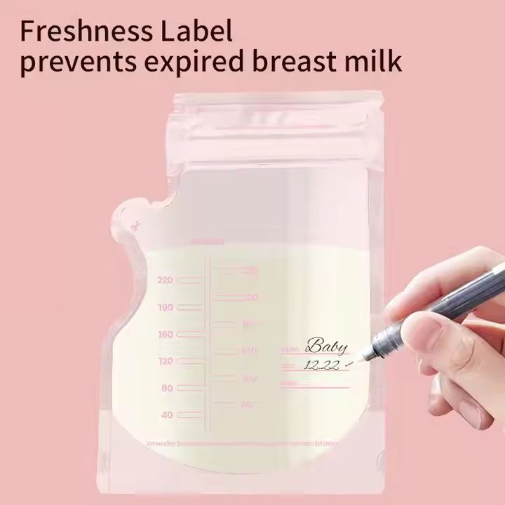 30 Pcs Breastmilk Storage Bags Breast Milk Storing Bags BPA-Free Milk Storage Bags with Pour Spout for Breastfeeding Self-Standing Bag Space Saving Flat Profile