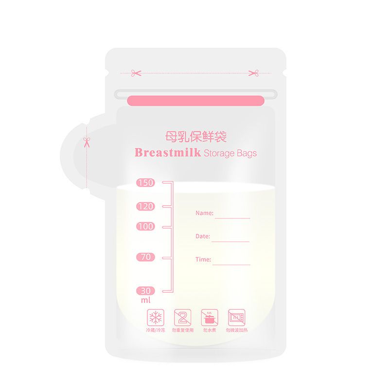 30 Pcs Breastmilk Storage Bags Breast Milk Storing Bags BPA-Free Milk Storage Bags with Pour Spout for Breastfeeding Self-Standing Bag Space Saving Flat Profile
