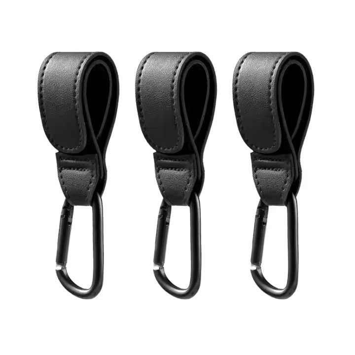 2 Pack Stroller Hooks, Stroller Straps for Diaper Bags,Adjustable Stroller Carabiner Clip,Baby Stroller Accessories for nuna,Uppababy,Bob,Hook for Bike,Scooter,Wheelchair,Walker Accessorie