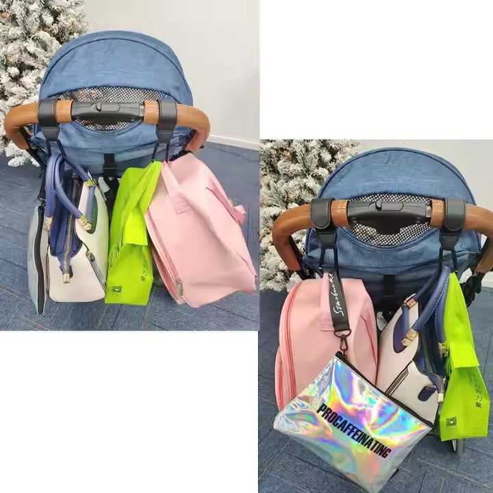 2 Pack Stroller Hooks, Stroller Straps for Diaper Bags,Adjustable Stroller Carabiner Clip,Baby Stroller Accessories for nuna,Uppababy,Bob,Hook for Bike,Scooter,Wheelchair,Walker Accessorie