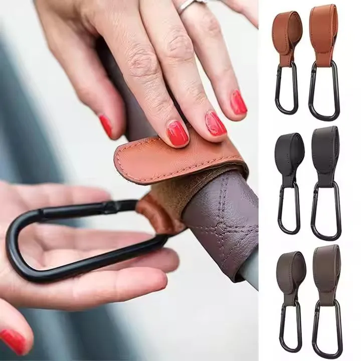 2 Pack Stroller Hooks, Stroller Straps for Diaper Bags,Adjustable Stroller Carabiner Clip,Baby Stroller Accessories for nuna,Uppababy,Bob,Hook for Bike,Scooter,Wheelchair,Walker Accessorie