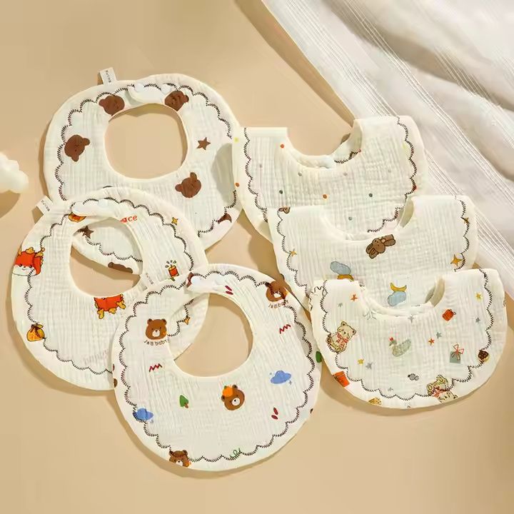 3pcs Muslin Bibs, Baby Bandana Drool Bibs for Boys Girls Newborn Infant for Drooling and Teething100% Organic Cotton for Baby Boys & Girls Baby Feeding Bibs Burp Cloth