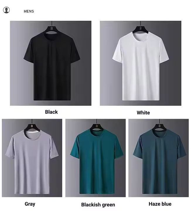 4 PCS mens T-shirt Men Polo Shirt Men Clothes Men Wear Men Suit Men Coat Short Sleeve men's clothing Dad ice silk short-sleeved T-shirt Boys thin quick-drying mesh sports fitness round neck tops
