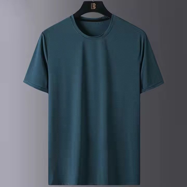 4 PCS mens T-shirt Men Polo Shirt Men Clothes Men Wear Men Suit Men Coat Short Sleeve men's clothing Dad ice silk short-sleeved T-shirt Boys thin quick-drying mesh sports fitness round neck tops