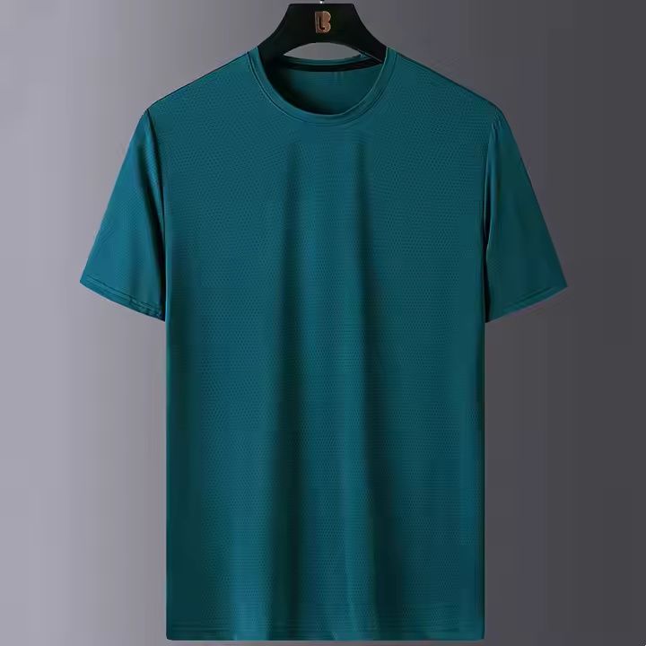 4 PCS mens T-shirt Men Polo Shirt Men Clothes Men Wear Men Suit Men Coat Short Sleeve men's clothing Dad ice silk short-sleeved T-shirt Boys thin quick-drying mesh sports fitness round neck tops