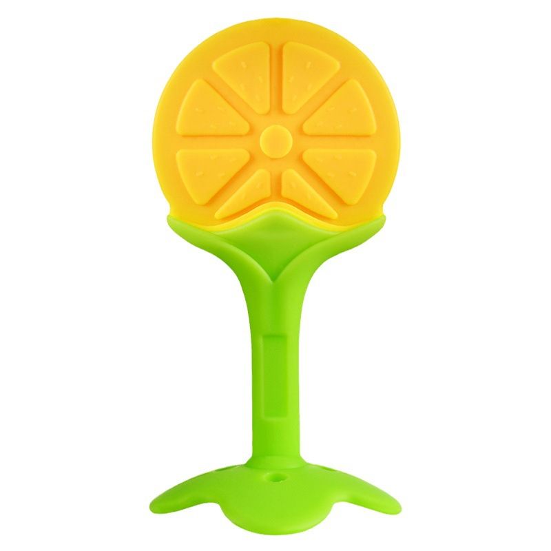 5PCS fruit Teether Soothing Pain Relief Soft Silicone Train Baby Toothbrush Teething Toys for Babies Toddlers Infants for Oral Hygiene Food Grade Can sterilized at high temperature With suction cup