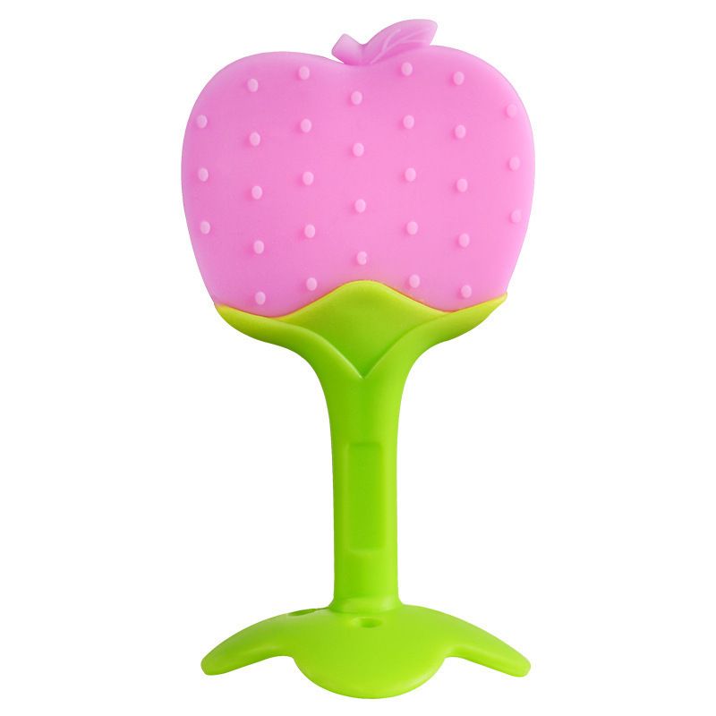 5PCS fruit Teether Soothing Pain Relief Soft Silicone Train Baby Toothbrush Teething Toys for Babies Toddlers Infants for Oral Hygiene Food Grade Can sterilized at high temperature With suction cup